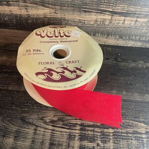 Vintage Berwick Veltex Red Velvet Ribbon 2-3/4” Wide Waterproof Holiday Craft
